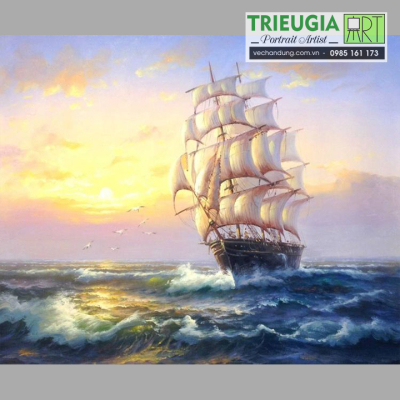TRANH SƠN DẦU THUYỀN BUỒM