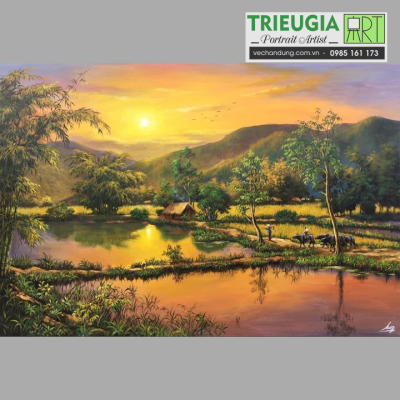 TRANH SƠN DẦU ĐỒNG QUÊ VN
