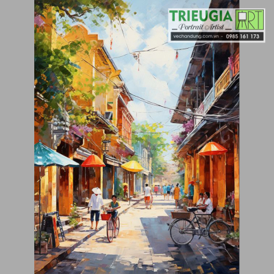 TRANH SƠN DẦU PHỐ CỔ HỘI AN